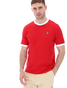 Chinese Red Marconi Essential Ringer T-Shirt - XS - FILA - FashionsVida