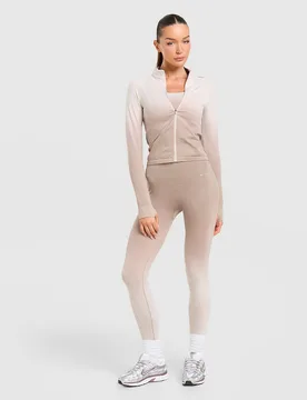 Womens Leggings Seamless Evocurve - Beige, beige beige Donna taglia L - Trailberg - FashionsVida