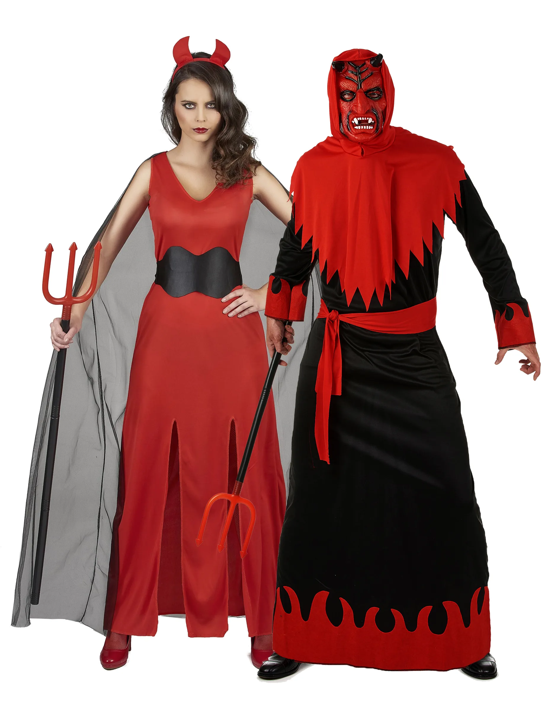 Teufel-Paarkostüm für Halloween rot-schwarz - BCI - FashionsVida
