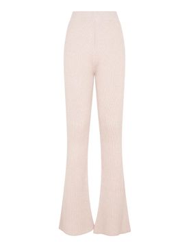 Pantaloni svasati in maglia a coste