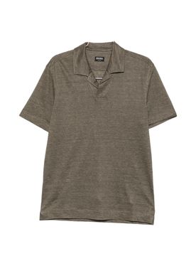 Linen V-Neck Polo Shirt for Men