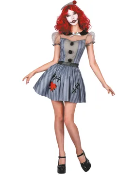 Puppen-Damenkostüm grau-schwarz-rot - female - KARNEVAL-MEGASTORE - FashionsVida
