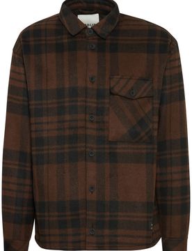 Solid Camisa marrón / negro