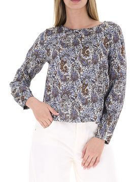 Blusa in satin AZZURRO POLVERE 52