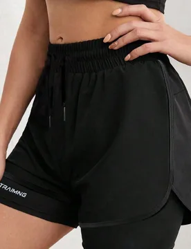 Pieza Pantalones cortos deportivos de verano para mujer con capa interior, pantalones cortos atléticos 2 en 1, adecuados para correr y fitness - Shein - FashionsVida