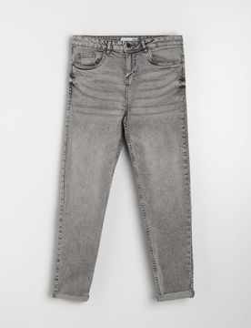 Jeans boyfriend in cotone - grigio