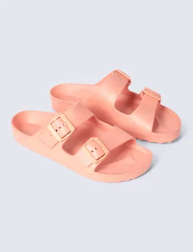 Shore Women's Sliders - Pink - Pink - Size: 6 - Animal - FashionsVida