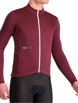 Classic thermal maillot manga larga hombre Granate (L)