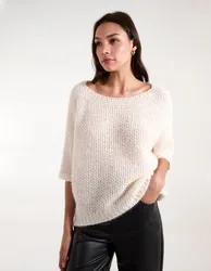 Fluffy Textured Knit Jumper - ONE / BEIGE - female