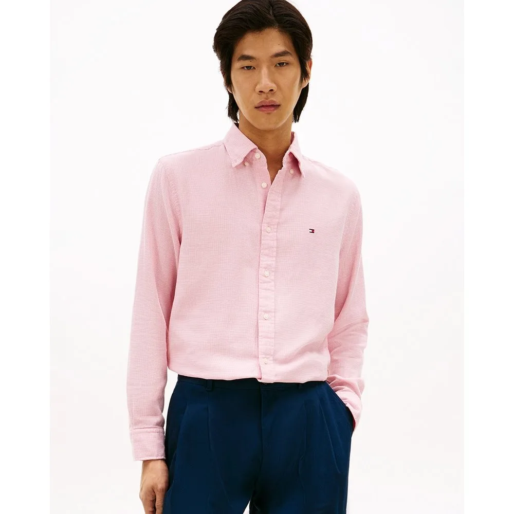 Camisa de caballero lisa tipo Dobby - Tommy Hilfiger - FashionsVida