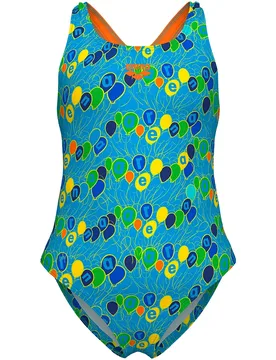 Party Pro Back Swimsuit Turquoise Multi 6-7 Years Girls - Arena - FashionsVida