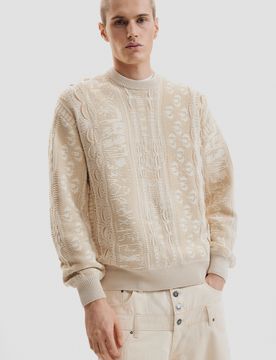 Pull en maille vintage, , Blanc, S