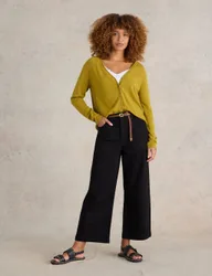 Mid Rise Wide Leg Cropped Jeans Black female