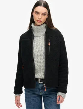 Superdry Damen Outdoor Sherpa-fleecejacke Schwarz - Größe: 38 - 99.99 - FashionsVida