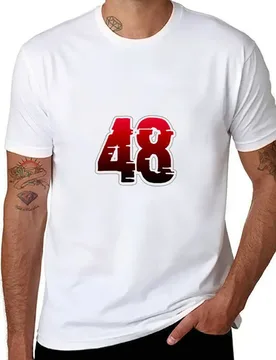 Creepy Red Number 48 T-Shirt black cotton t-shirt plain for man package t shirt personalised T-Shirt - Aliexpress - FashionsVida