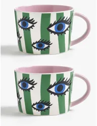 Set of 2 Electric Coast Eye Mugs Multi