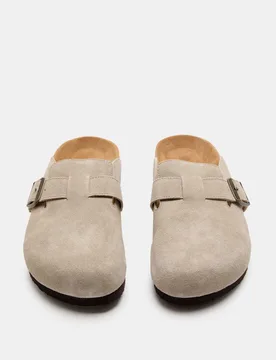 M&S Suede Corkbed Mule Stone male - M&S - FashionsVida