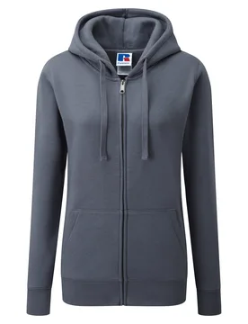 Womens Ladies Premium Authentic Zipped Hoodie (3-Layer Fabric) (Convoy Grey) - Multicolour - Size X-Large - Russell athletic - FashionsVida