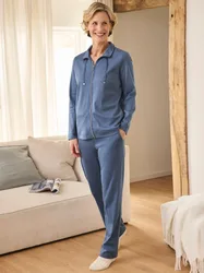 Homewear Anzug Jaquardmuster - Eisblau - female - Size: 38