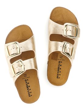Ciabatte oro sottopiede in vera pelle 335A20630SR 36