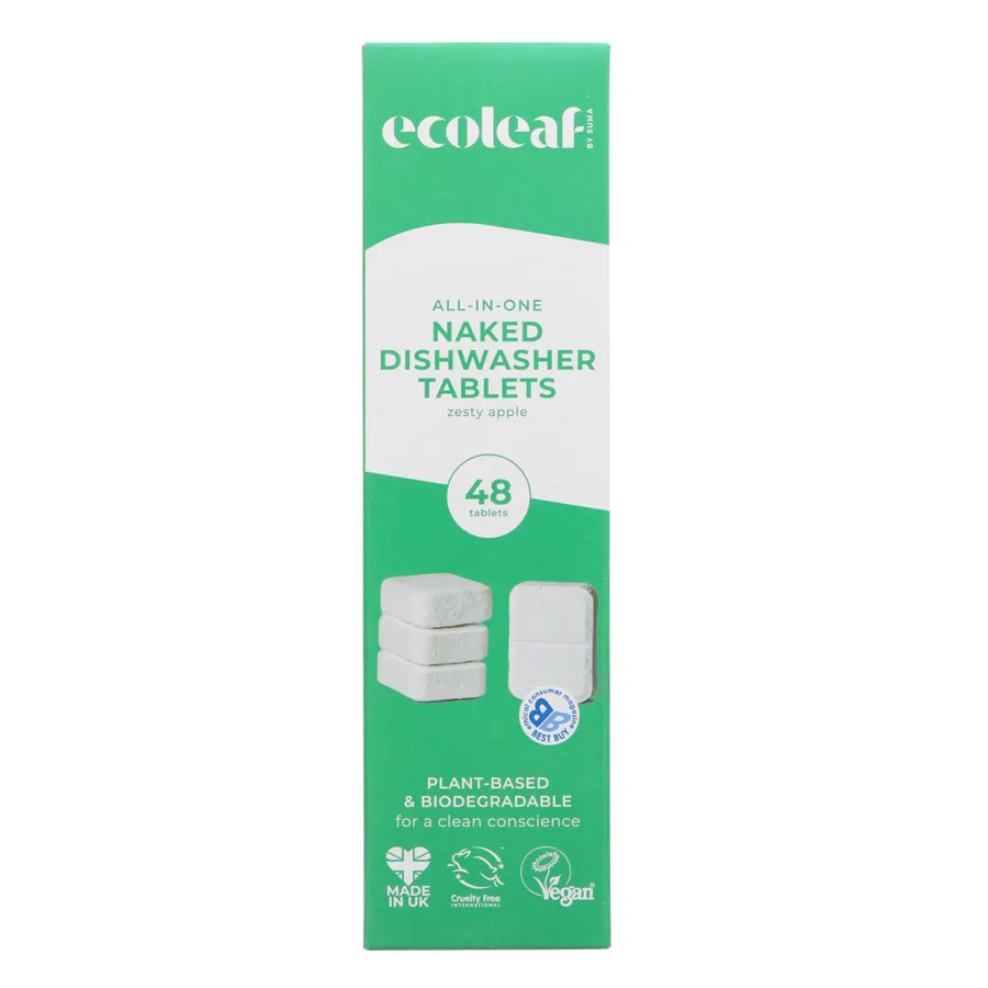 Dishwasher Tablets All In One - Zesty Apple - 48 Tablets - Ecoleaf - FashionsVida