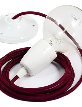Cables Suspension Luminaire Rm19 50 Cm Burgundy / White One Size - Creative - FashionsVida