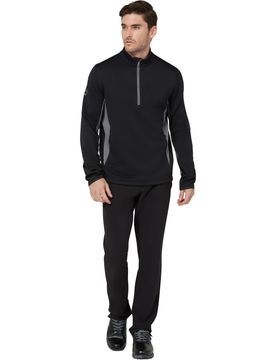 Layer Textured 1/4 Zip, schwarz xl