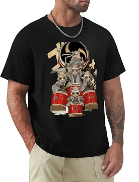 Taiko Tanuki play drum T-Shirt Utility Work Short Sleeve Top - Aliexpress - FashionsVida