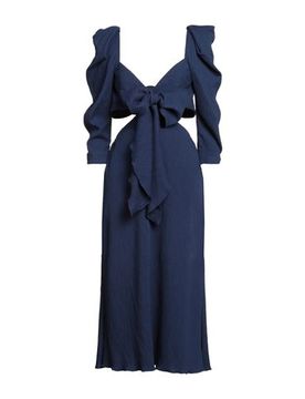 Vestido midi Mujer Azul noche 38 Mujer