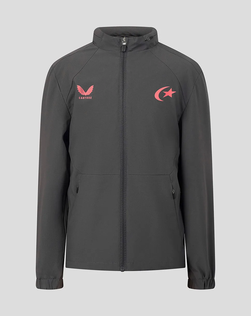Saracens Junior 2026/27 Training Packable Hood Shower Jacket - Grey GREY JXS Unisex - Castore - FashionsVida