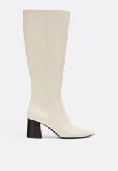 Weiße Stiefel mit Absatz NATUR 39