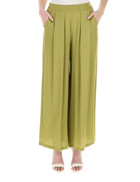 Pantalone a palazzo VERDE OLIVA S