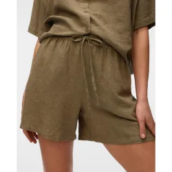 Short de lino de mujer con cintura elástica