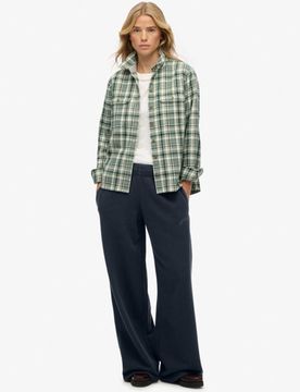 Superdry Damen Gerippte Athletic Essentials Jogginghose mit Logo und Stückfärbung Navy - Größe: 40