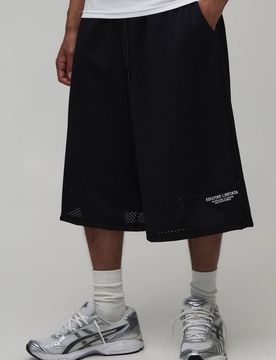 Herren Bedruckte Mesh-Jersey Bermuda-Shorts Black Größe XL