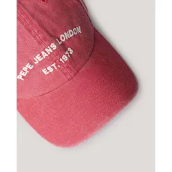 Gorra de sarga de piel con logo bordado
