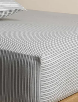 Brushed Cotton Striped Deep Fitted Sheet Dove - M&S - FashionsVida