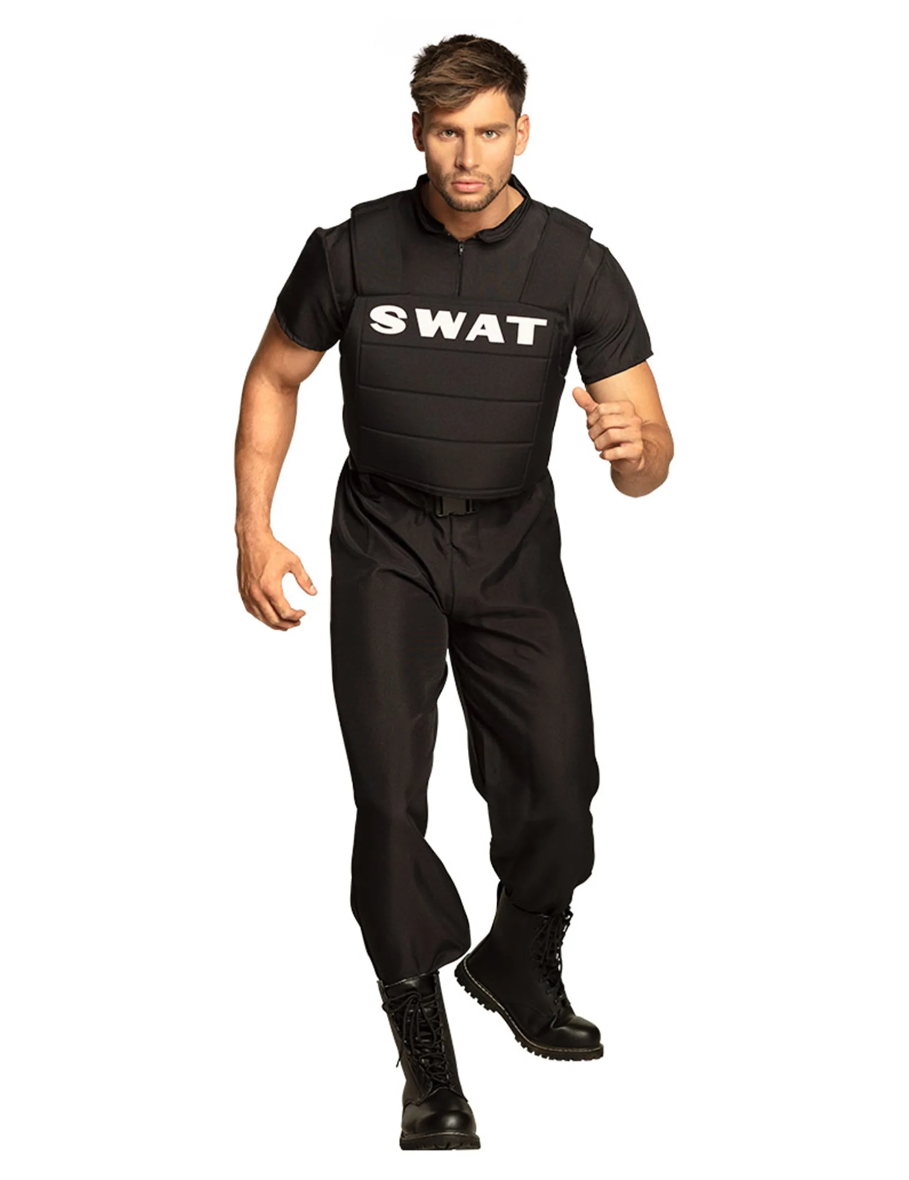 SWAT-Kostüm Polizei-Herrenkostüm schwarz-weiss - BOLAND BV - FashionsVida