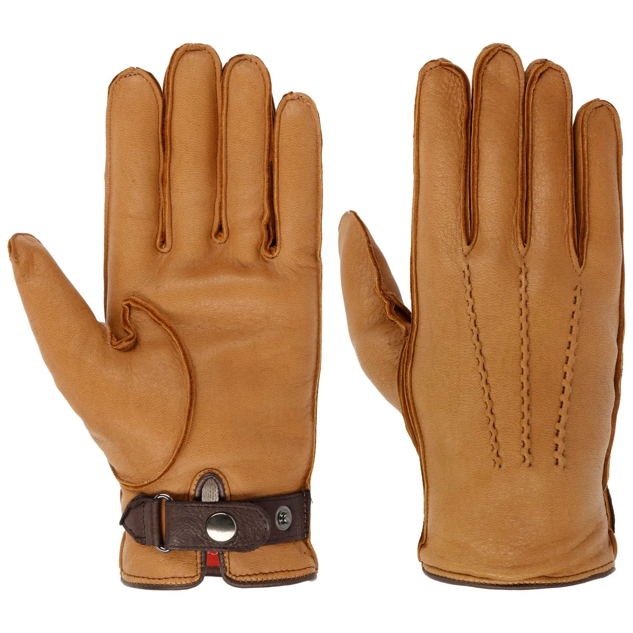 Salvo Leather Gloves by - brown - Size: 9 1/2 HS - Caridei - FashionsVida