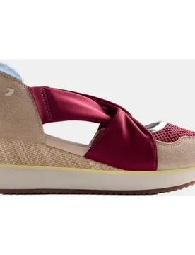 Zapatillas abiertas piel y rejilla cuña - Gioseppo - FashionsVida