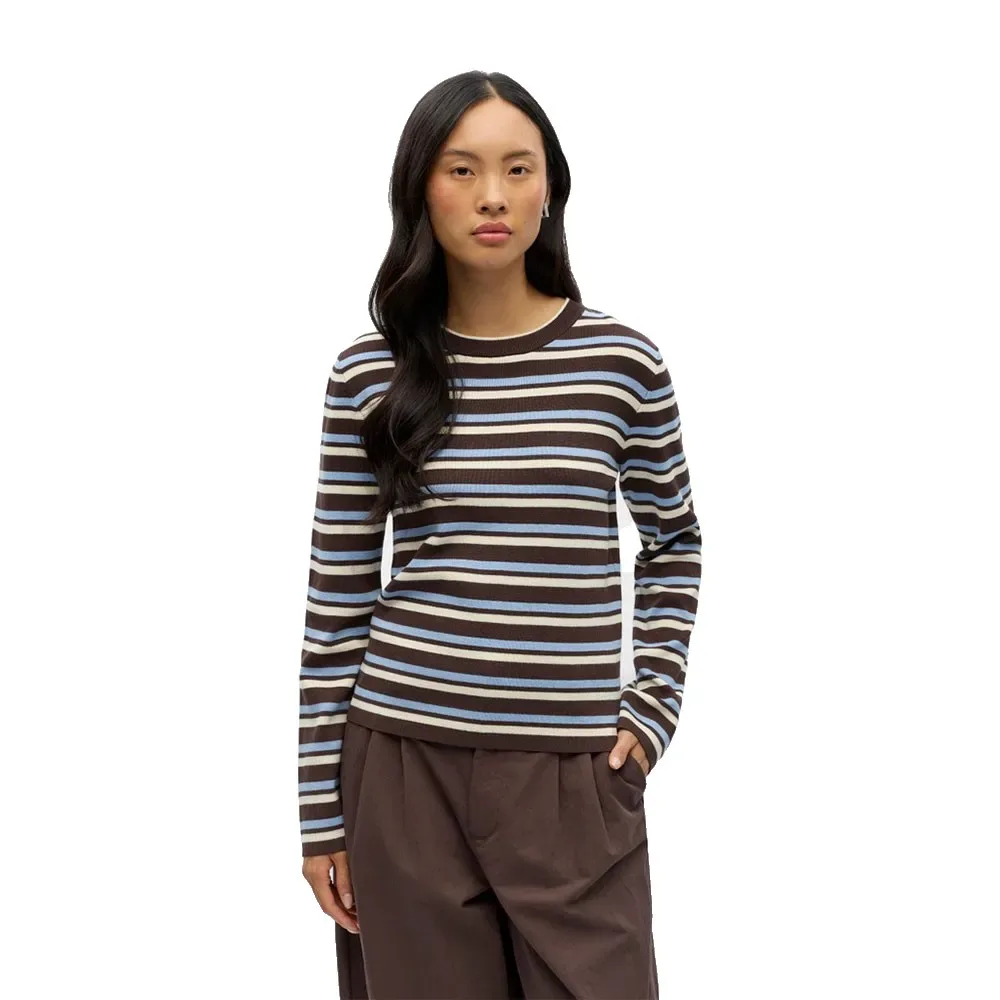 Maglione Ester Seal Brown / Stripes Serenity / Birch XS - Vila - FashionsVida
