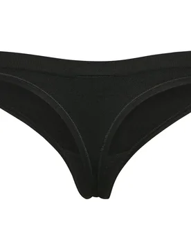 Juno 3er-Pack Seamless Thong Damen Unterhose, schwarz L - Hummel - FashionsVida