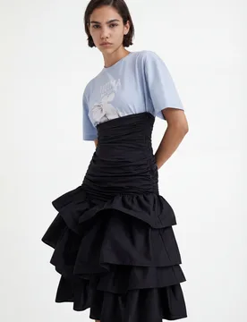Jupe drapée à volants Stella Jean BLACK S female - Desigual - FashionsVida