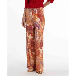 Pantalón de mujer de punto circular estampado
