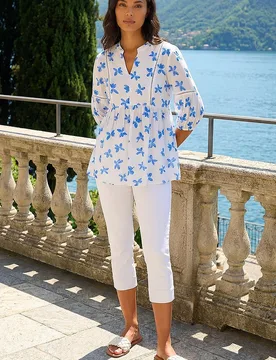 Womens Floral Print Overshirt - Blue - Size 18 Uk - Roman - FashionsVida