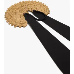 Goma para el pelo con abalorio de crochet y flecos