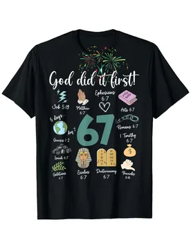 Vintage God Did It First 67 Christian Bible-Funny Meme Number 67 Design-100% cotton O-neck short sleeve printed men's T-shirt - Aliexpress - FashionsVida