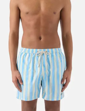 Boxer mare Syros a righe azzurre e bianco-verdi - MC2 SAINT BARTH - FashionsVida
