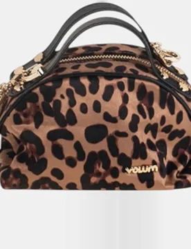 Bolso de mano en animal print leopardo con cierre cremallera metalica - Volum - FashionsVida