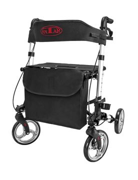 Leichtgewicht-Rollator Premium, Aluminium, mit Rückengurt und Tasche - AT51006 silber schwarz